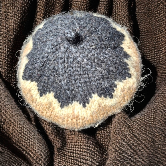 NWOT Handmade Wool Beret Hat, Winter Warm Hat in brown, beige, and grey color - Picture 6 of 10